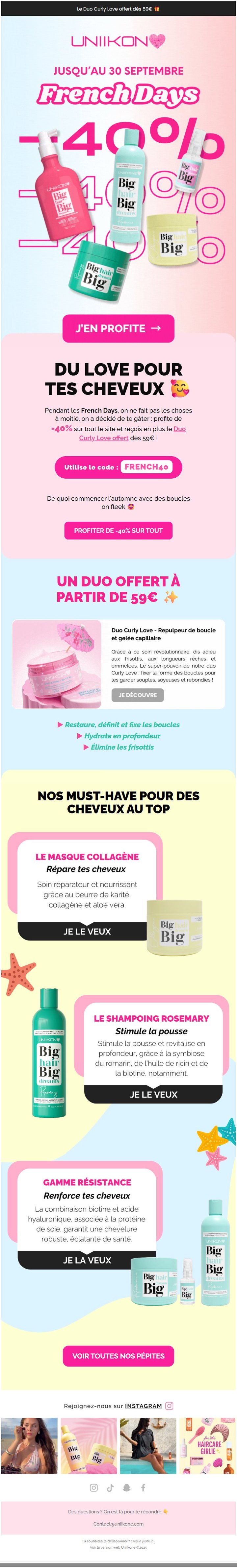 Création email conçue par Emailio pour une marque e-commerce