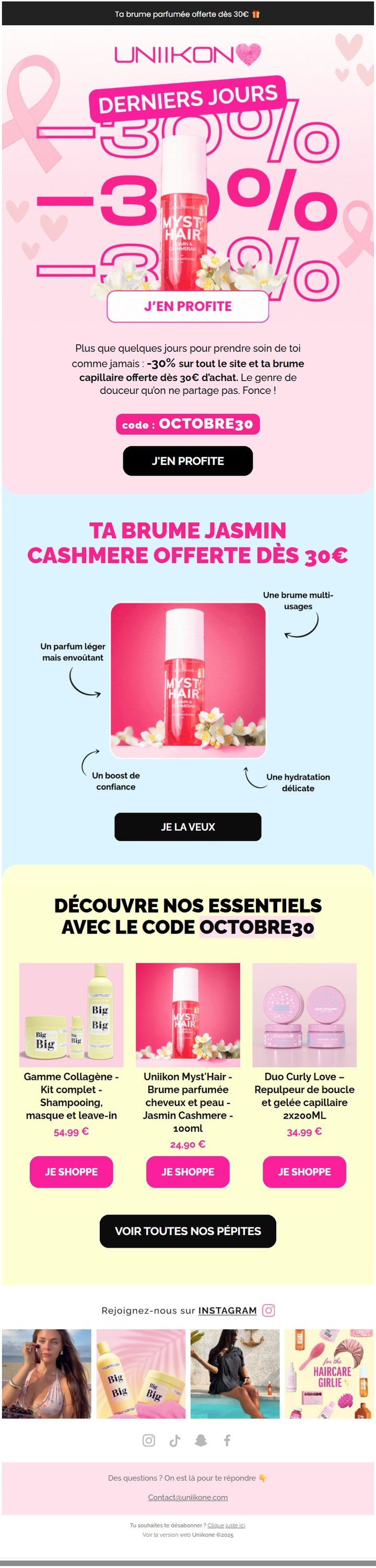 Création email conçue par Emailio pour une marque e-commerce