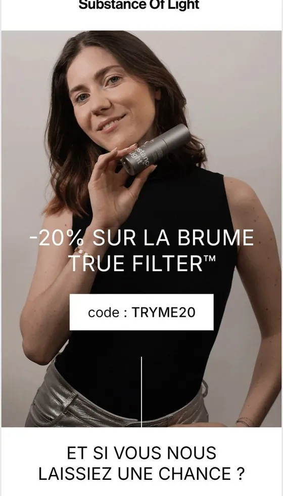 Email de réactivation conçu par Emailio pour Substance Of Light