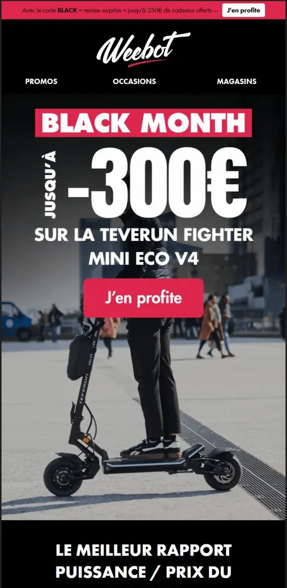 Email Black Month conçu par Emailio pour Weebot