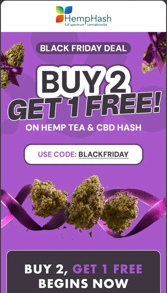 Email Black Friday conçu par Emailio pour HempHash
