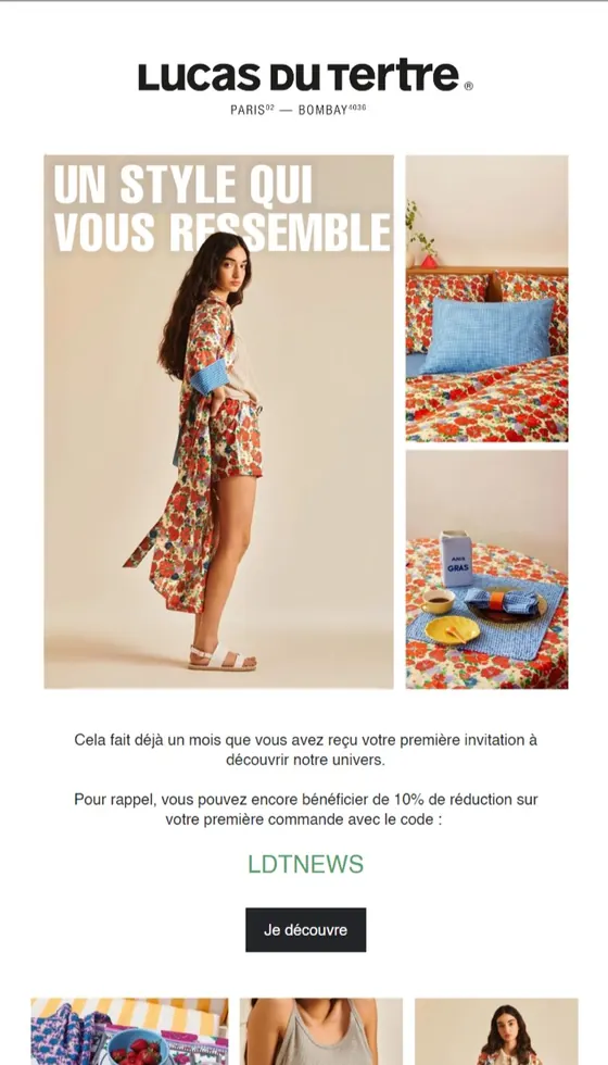 Email de bienvenue conçu par Emailio pour Lucas du Tertre